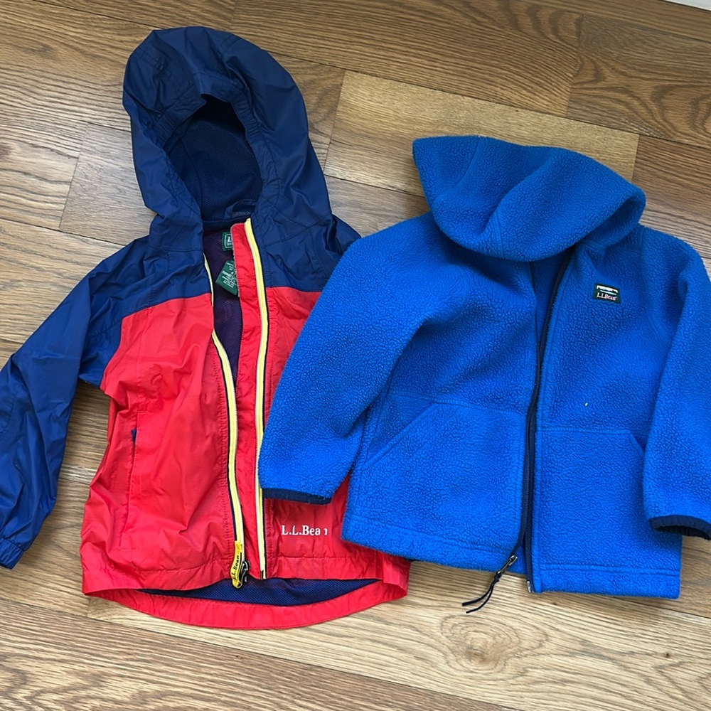 L.L. Bean raincoat and fleece jacket, 4T
